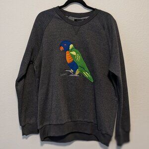 Lenko Animal Sweater Rainbow Lorikeet Grey Size XL